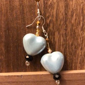 Glass heart earrings